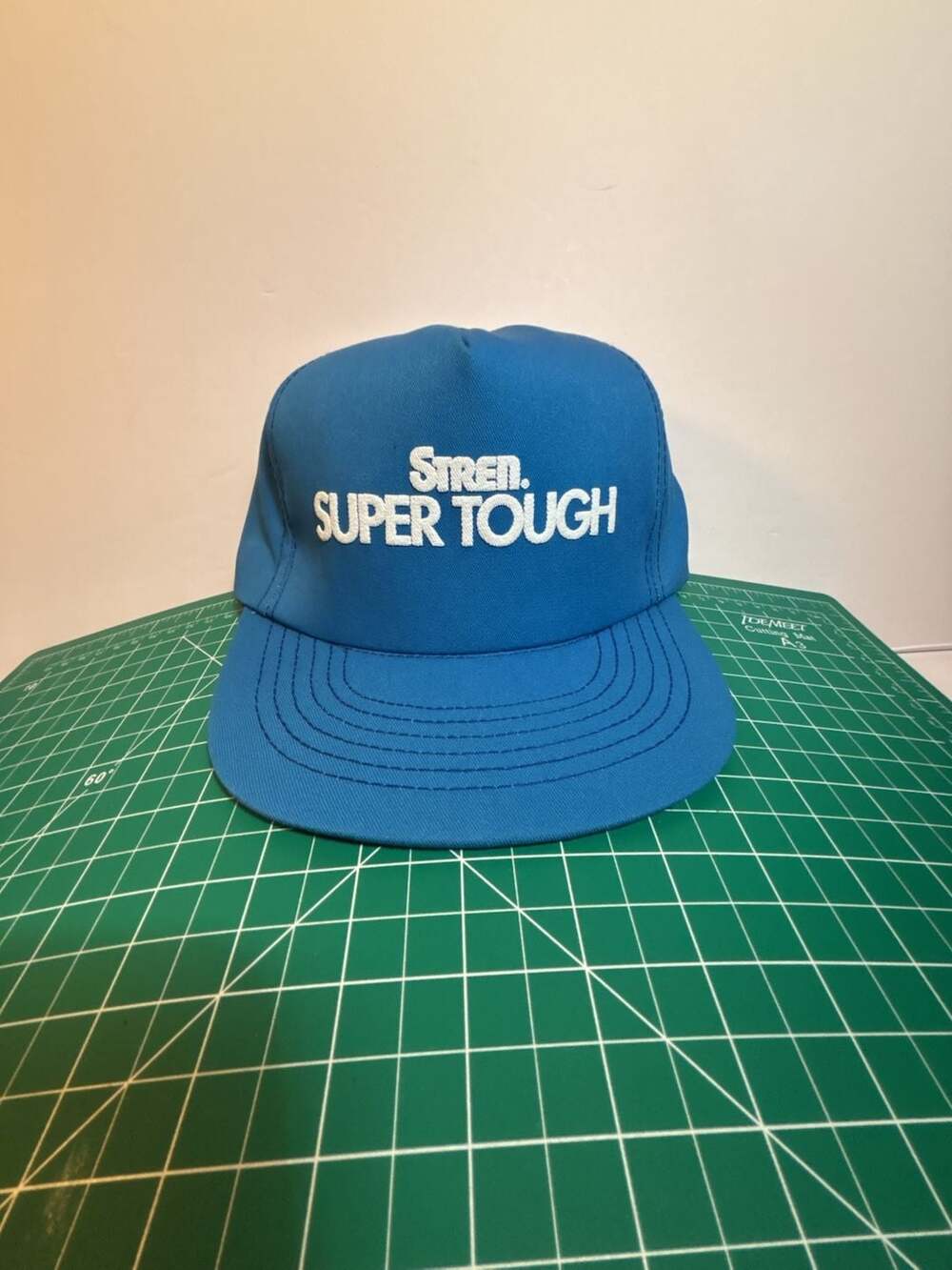 Vintage Stren Super Tough Snapback Trucker Hat Blue